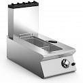 Single chamber fryer, capacity 8
liters, complete with 1 basket, 1 lid and
1 lower grate.
Dimensions: 400-730-250h.