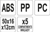 POJEMNIK BARMAŃSKI CZARNY 5 SEGMENTÓW | YG-07080