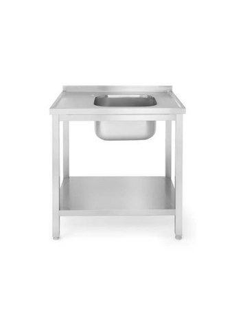 Table with one sink with shelf, right-handed - bolted, with dimensions. 800x600x(H HENDI 811863