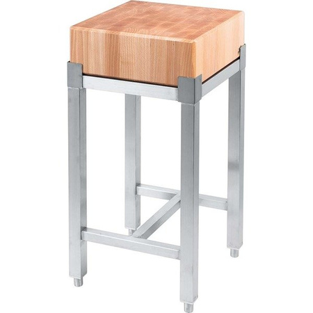 Butcher block, wooden, on stainless steel base, 400x500x800 mm 684511 STALGAST