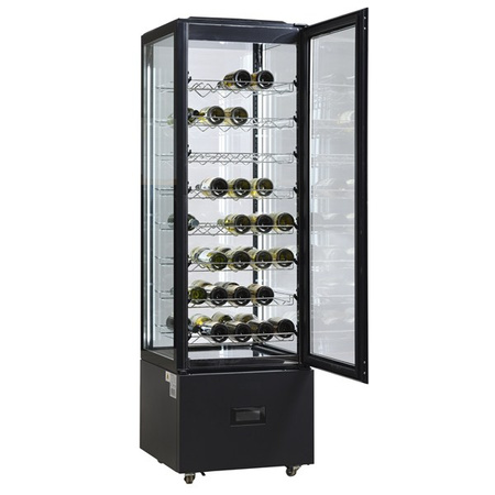 Witryna chłodnicza | cukiernicza | panoramiczna | LED | czarna | 250 l | DC402BB