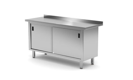 Wall table with cabinet with sliding doors - welded, with dimensions. 16 HENDI 811689