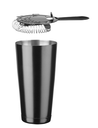 Zestaw barmański w tubie, BarUp, czarny, ⌀120x(H)320mm, Okrągły 596609