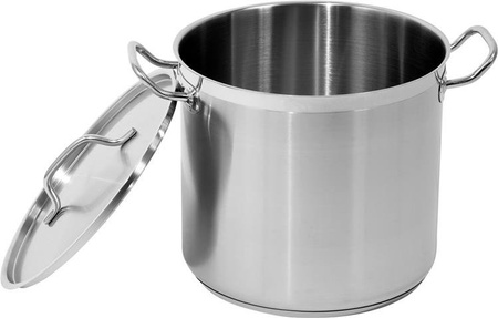 Stainless steel tall pot with lid 28x25CM 15,4L | YG-00004