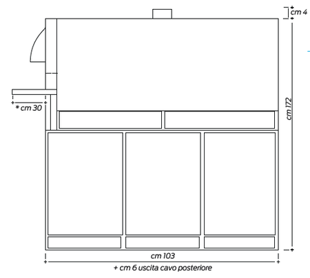 Włoski elektryczny piec do pizzy neapolitańskiej IZZO FORNI IZ4 Blue sky