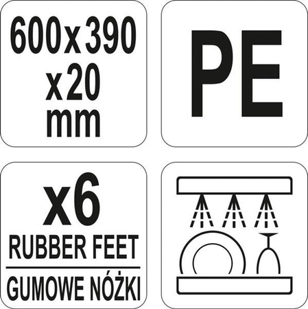 DESKA DO KROJENIA 600x390x20 BIAŁA
 | YG-02168