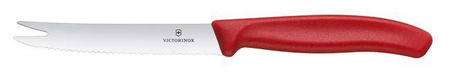 Victorinox Swiss Classic Cheese and Sausage Knife, serrated blade, 110mm, red HENDI 6.7861