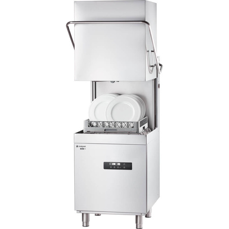 Zmywarko-wyparzarka kapturowa Digital, dozownik płynu myjącego, pompa wspomagająca płukanie, 10.8 kW, 400 V Stalgast 803036