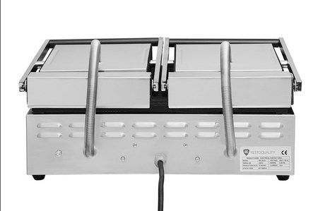 Grill elektryczny kontaktowy panini podwójny RN103-A | płyty ryflowane