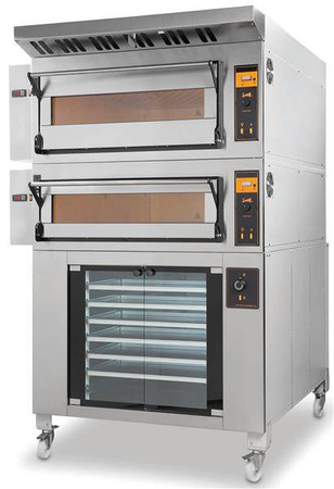 Electric modular chamotte baking oven with raised chamber | 2x600x400 | BAKE D4H (TRD4H)