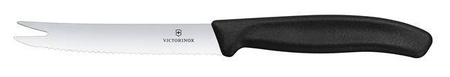 Victorinox Swiss Classic Käse- und Wurstmesser, Klinge mit Wellenschliff, 110mm, schwarz HENDI 6.7863