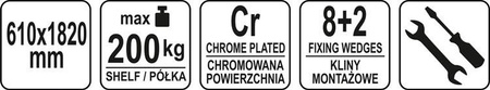 PÓŁKA DO REGAŁU AŻUROWEGO 610x1820MM | YG-09059