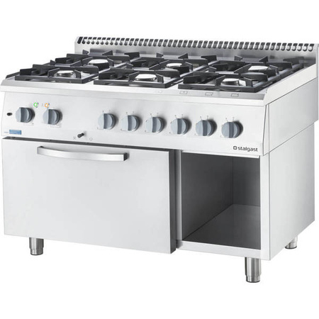 ECO gas cooker with electric oven, 6-burner, P 25.5+6.5 kW, U G20 STALGAST 9714310