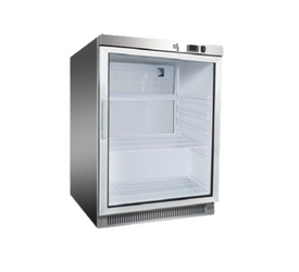 DRR 200GSS Szafa chłodnicza - 130 l, nierdzewna, przeszklone drzwi