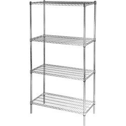 Chrome rack, 4 shelves, folding, 900x450x1800 mm 680200 STALGAST