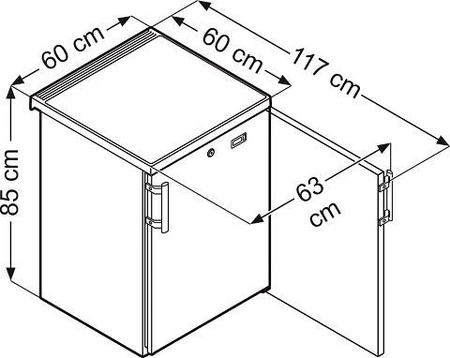 Chłodziarka podblatowa LIEBHERR 1-drzwiowa 160 l ze stali nierdzewnej | FKvesf 1805 LIEBHERR