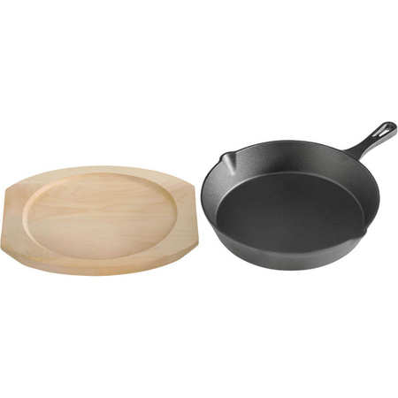 Patelnia żeliwna z podstawą drewnianą, O 255 mm STALGAST 049009