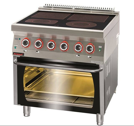 Ceramic electric cooker with electric oven 2x4kW + 1x2.1kW + 1x2.0kW + 6.5 kW (oven) 700.KE-4C/PE-2 Kromet