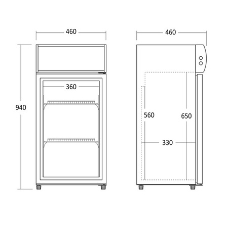 Szafa chłodnicza przeszklona SC81BE | czarna | LED | 60l