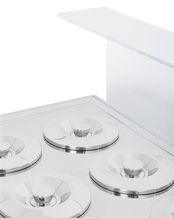 Ice cream distributor | ice cream display case | canner | retro | 8 tubes | round trays | 1283x670x895 mm | GELATO POZETTI 8 BLUE