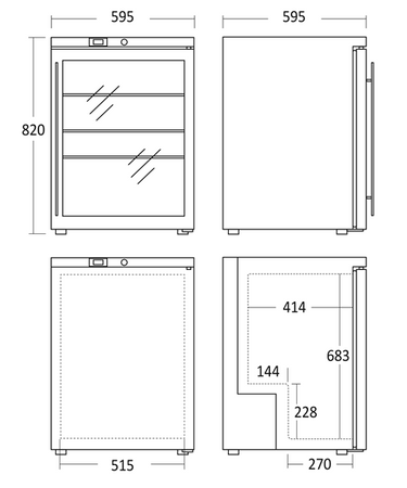 Szafa chłodnicza podblatowa | przeszklona | 145 l | SK145GDE | RESTO QUALITY SK145GDE