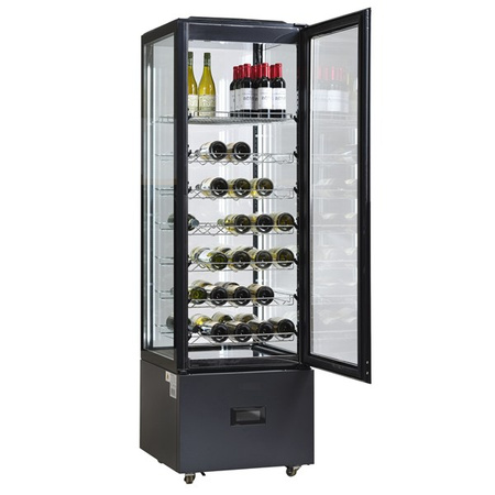 Witryna chłodnicza | cukiernicza | panoramiczna | LED | czarna | 250 l | DC402BB