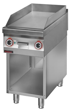 Glatte verchromte elektrische Grillplatte 450 mm 6,0kW auf offenem Sockel 900.PBE-450G.S Kromet