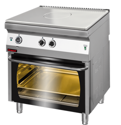 Gas-Kochfeld Chrom 800 mm mit Gas-Backofen 700.KG/I-800/PG-2 Kromet