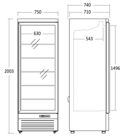 Szafa mroźnicza przeszklona DF560BC | 560 l