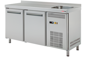 Stół chłodniczy dwudrzwiowy ze zlewem | Red Fox RT 2DS