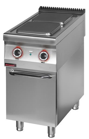 Electric cooker 2 plate 450 mm 2x4,0 kW on closed cabinet base 900.KE-2.S.D Kromet