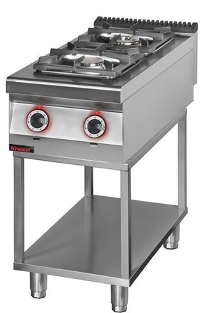 2 burner gas cooker 1x4,5kW + 1x7,5kW on skeleton base 900.KG-2.T Kromet