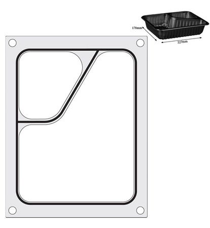 Matryca do zgrzewarki Hendi  na tackę dwudzielną colt 227x178 mm HENDI 805640