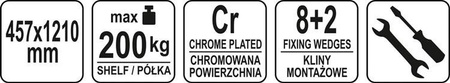 PÓŁKA DO REGAŁU AŻUROWEGO 457x1210MM | YG-09052