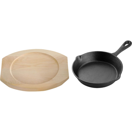 Patelnia żeliwna z podstawą drewnianą, O 150 mm STALGAST 049007