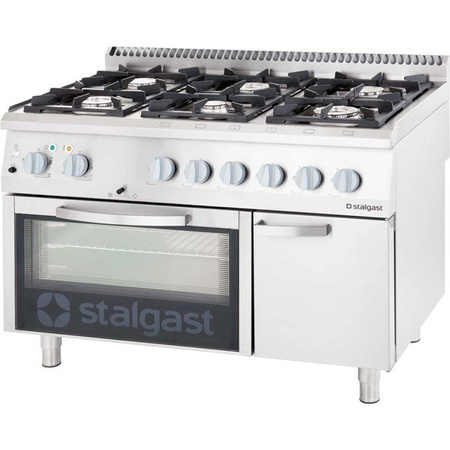 Gas cooker, 6-burner with gas oven, 36.5+5 kW, G30 9711230 STALGAST