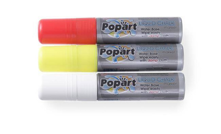 Whiteboard-Marker - breite Spitze, 3 Stück. (weiß) HENDI 664223