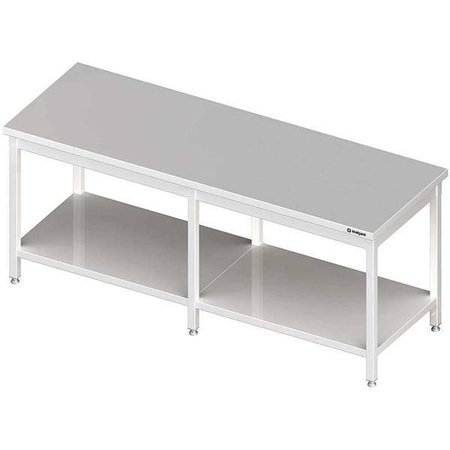 Mitteltisch mit Regal 2100x700x850 mm geschweißt STALGAST MEBLE 980117210