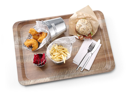 Taca do serwowania, dąb z nadrukiem drewna - 370x530 mm HENDI 508947