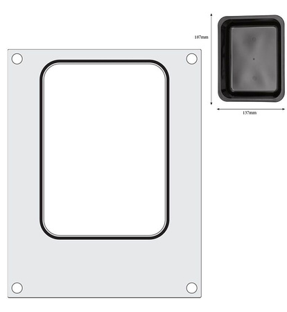 Matryca do zgrzewarki Hendi na tackę 187x137 mm bez podziału HENDI 805664