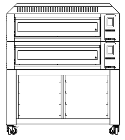 Piec elektryczny do pizzy | dwukomorowy | z podstawą z prowadnicami na blachy | 9x30 cm | COMP - 2ST L9 | RESTO QUALITY COMP - 2ST L9