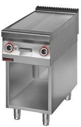 Elektrische Grillplatte geriffelt Chrom 450 mm 6.0kW auf einem offenen Sockel 900.PBE-450R.S Kromet