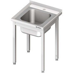 Steel table without shelf with 1-bowl sink, bolted, pressed top, 600x600x850 mm 613466 STALGAST