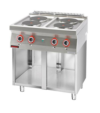 Electric kitchen 4 round plates 4x2,6kW on open cabinet base 700.KE-4.S Kromet