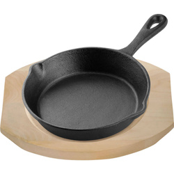 Patelnia żeliwna z podstawą drewnianą, O 150 mm STALGAST 049007