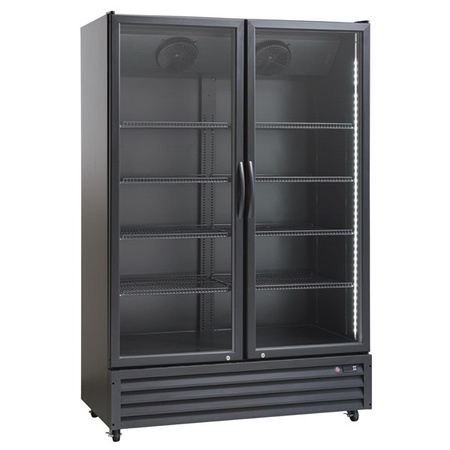 Szafa chłodnicza przeszklona SD1326BE | drzwi skrzydłowe | czarna | 917l