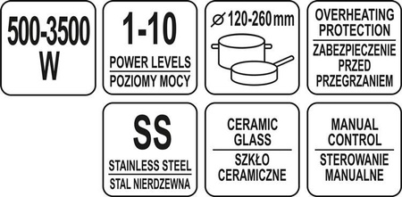 INDUKTIONSHERD 3500W MIT MANUELLER STEUERUNG | YG-04700