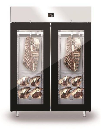 Fleisch-Reifeschrank 2-türig glasiert 1500l GLAS NEW2020 HENDI 991735