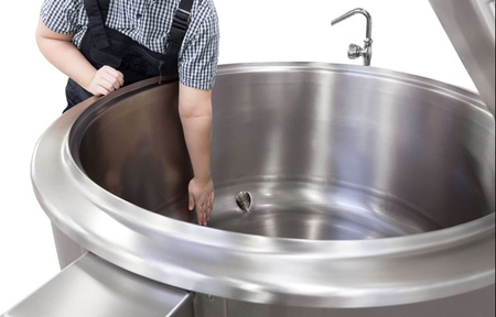 Kocioł warzelny gazowy z mieszadłem | grzanie pośrednie | 48 kW | 500 l | 1320x1330x1180 mm | RQK-501GRM