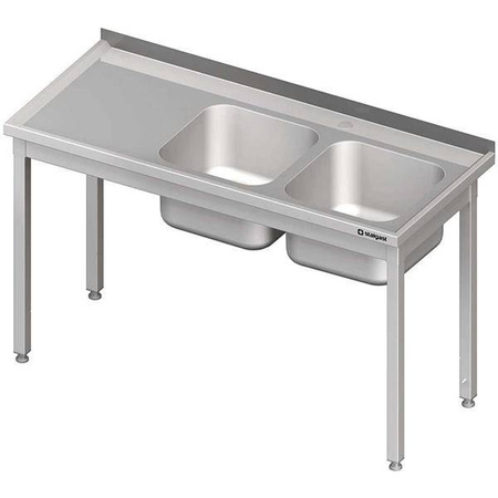 Table with 2 compartment sink.(P),without shelf 1200x600x850 mm welded STALGAST MEBLE 980776120S